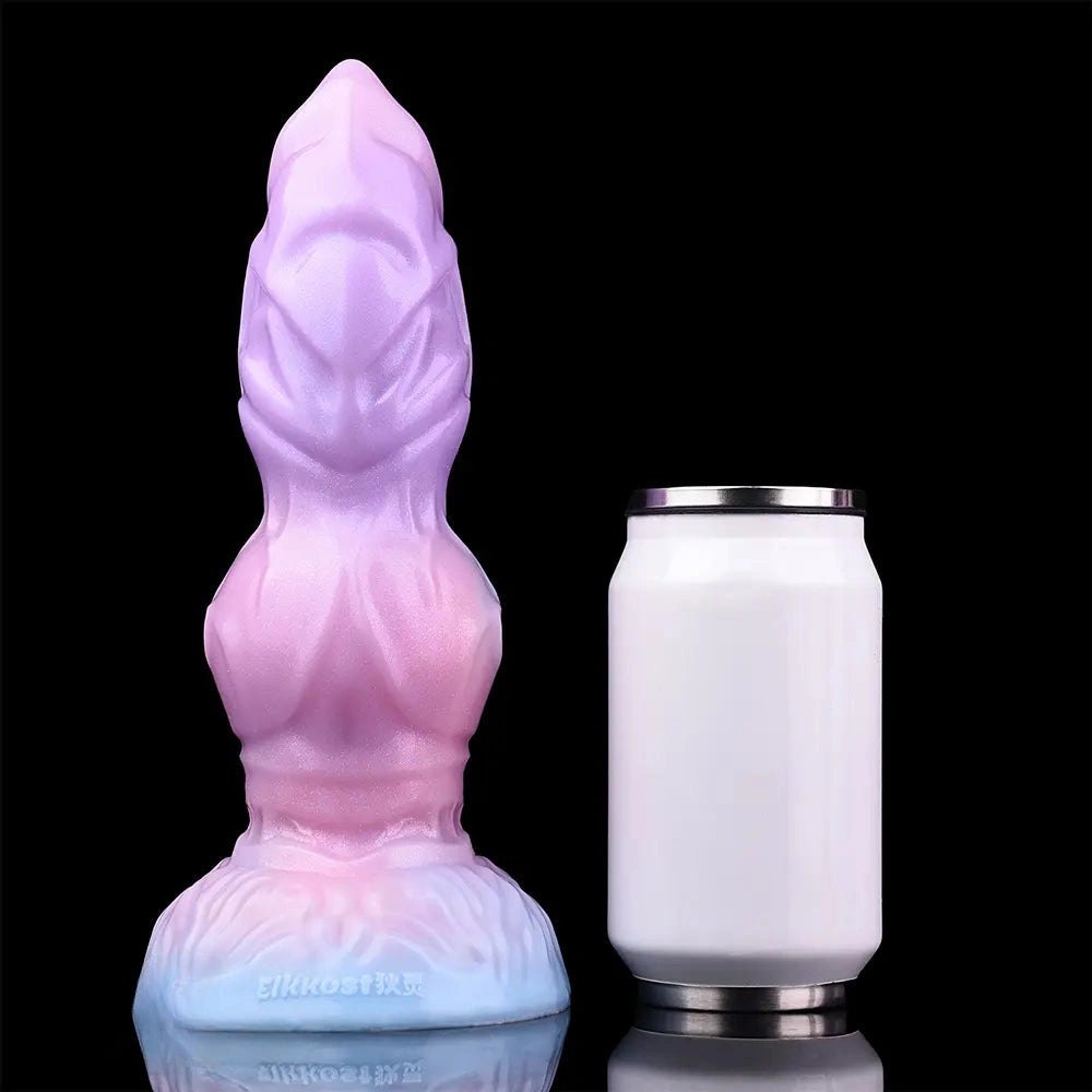 Ridged alien fantasy silicone dildo with suction cup base, photo 10