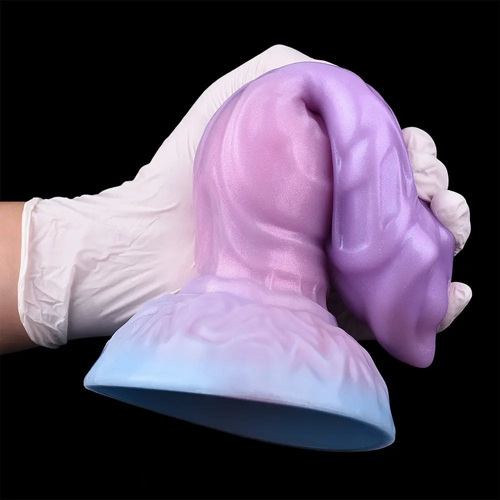 Ridged alien fantasy silicone dildo with suction cup base, photo 14