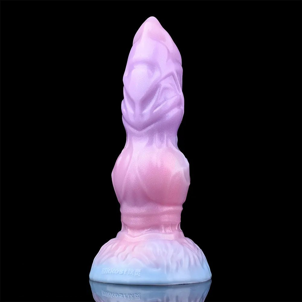 Ridged alien fantasy silicone dildo with suction cup base, photo 8