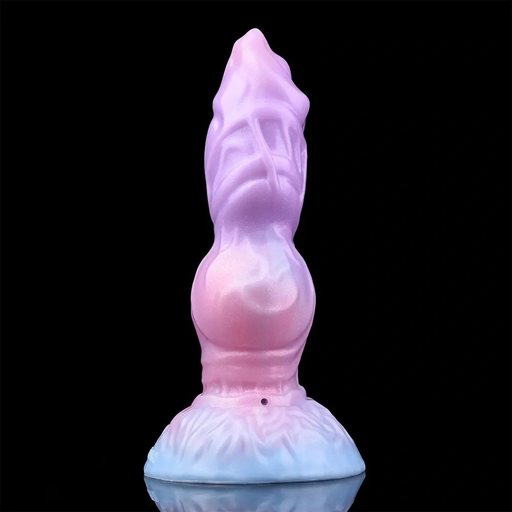 Ridged alien fantasy silicone dildo with suction cup base, photo 9