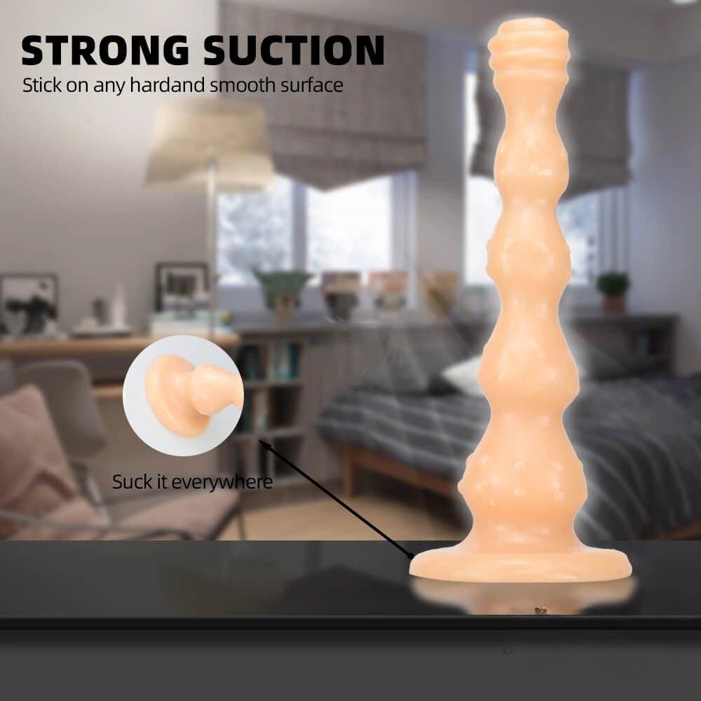 Ridged beaded PVC dildo, photo 11