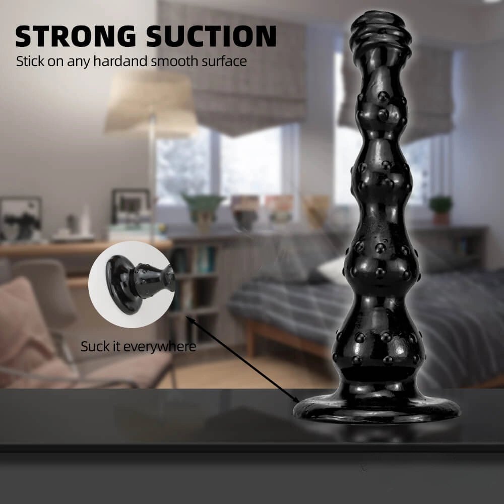 Ridged beaded PVC dildo, photo 4