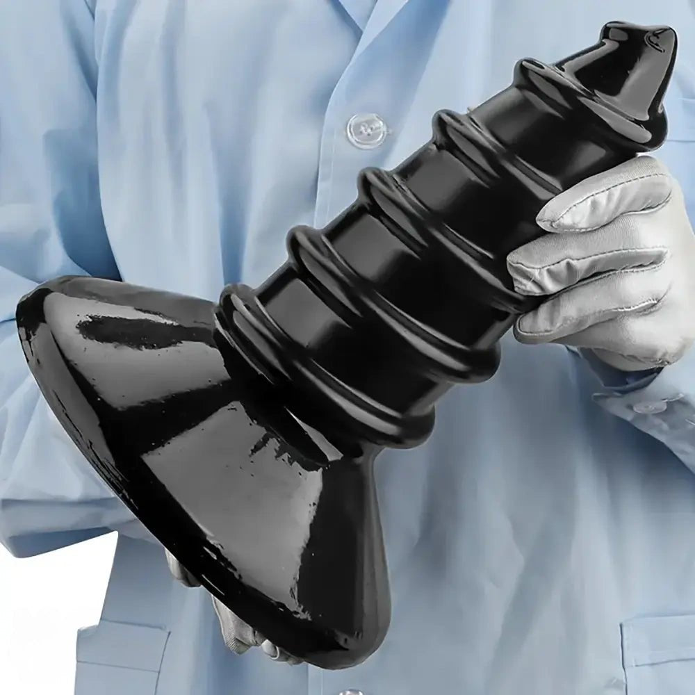 Black ridged screw anal plug, photo 10