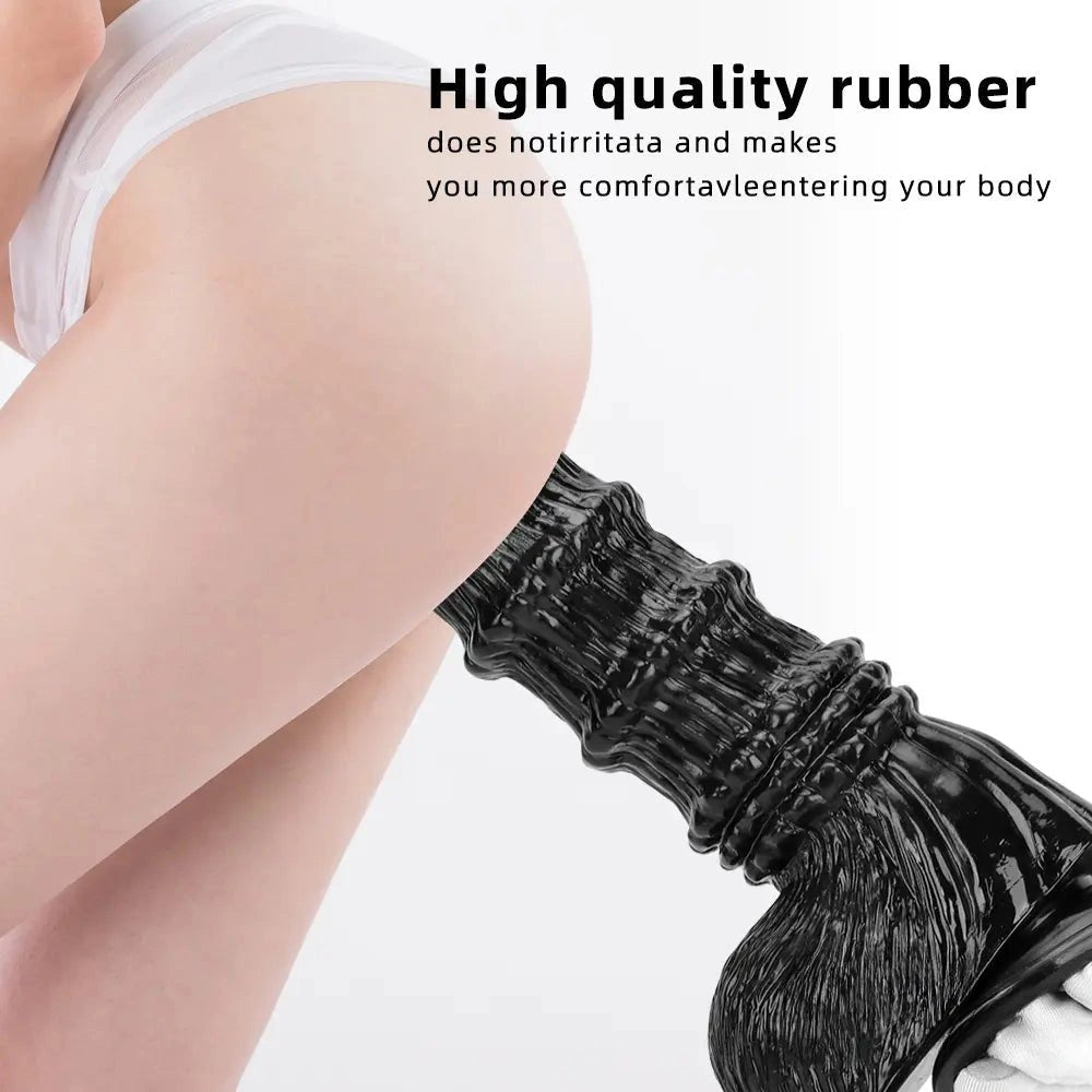 Black ridged PVC fantasy animal dildo, photo 3