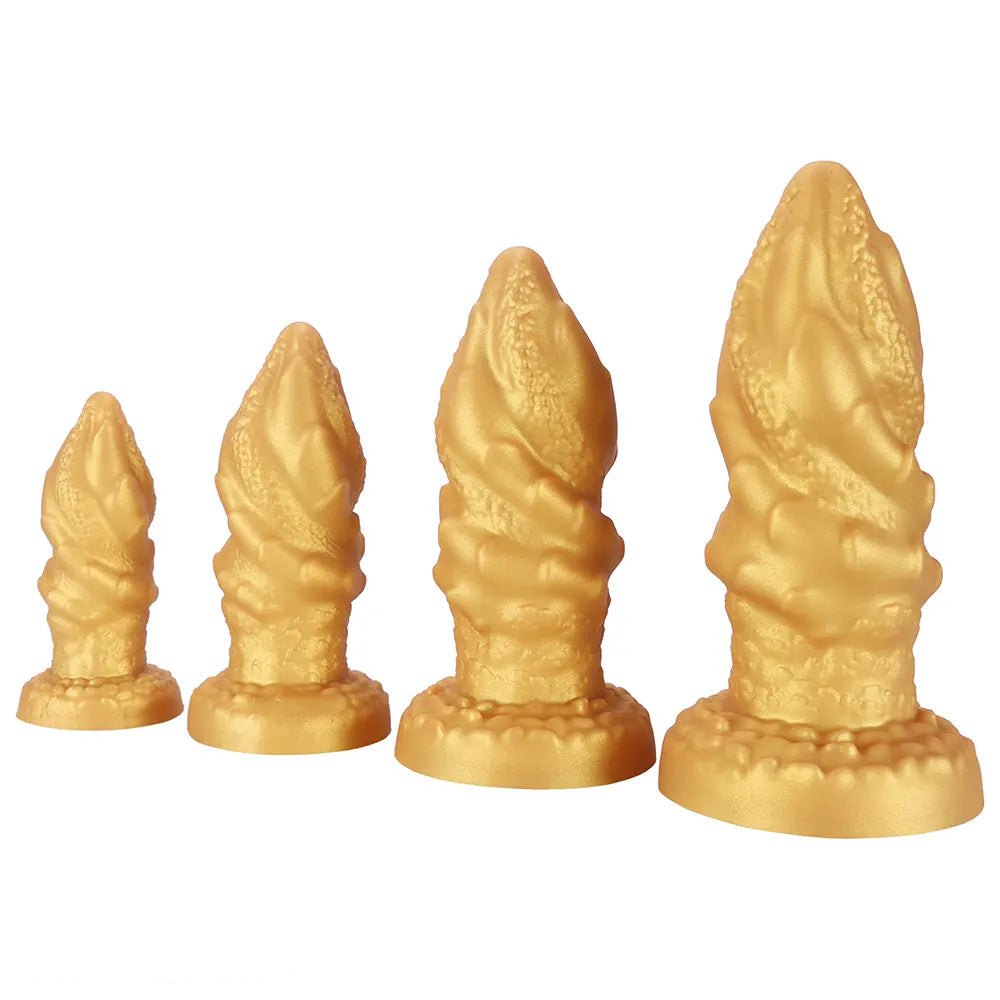 Gold ridged cone anal plug, photo 10