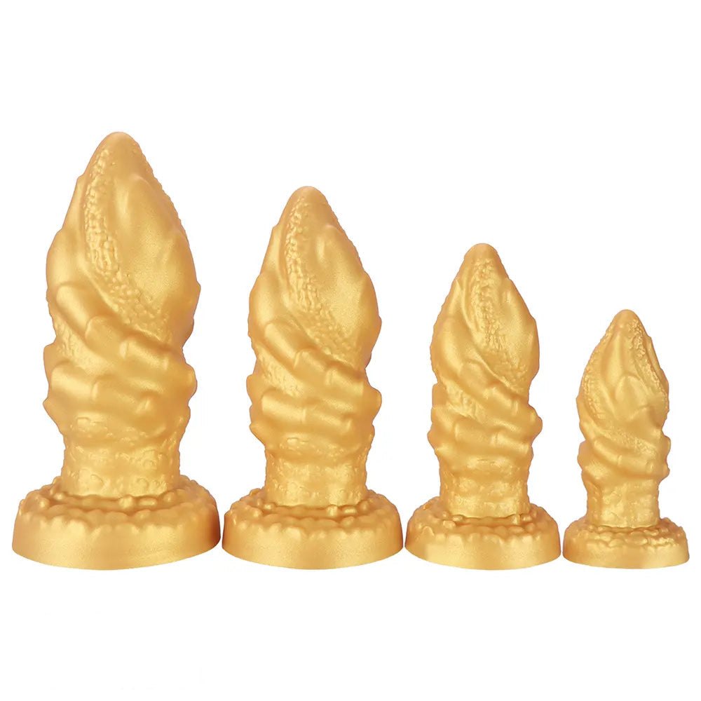 Gold ridged cone anal plug, photo 11