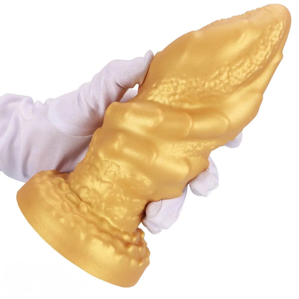 Gold ridged cone anal plug, photo 12