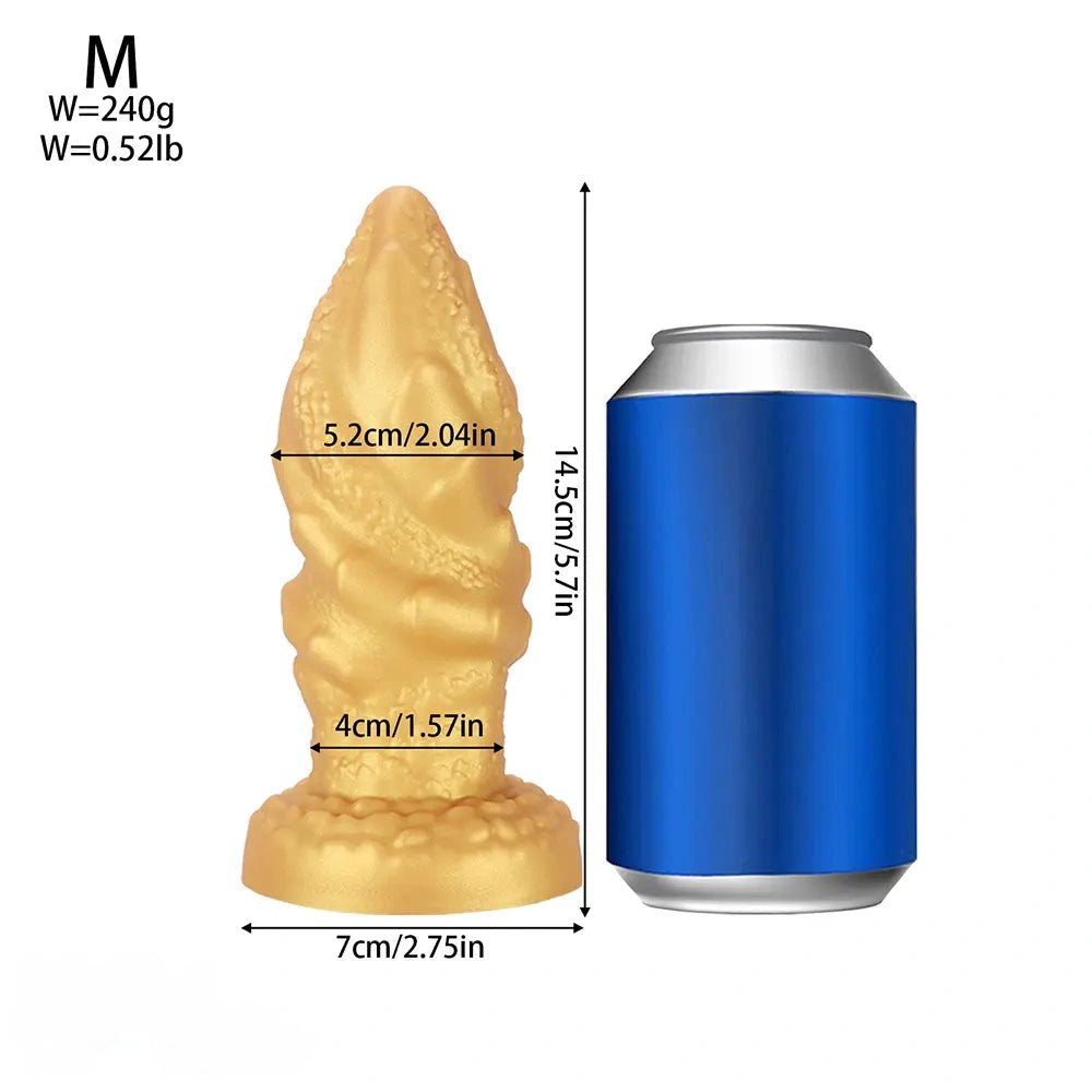 Gold ridged cone anal plug, photo 17