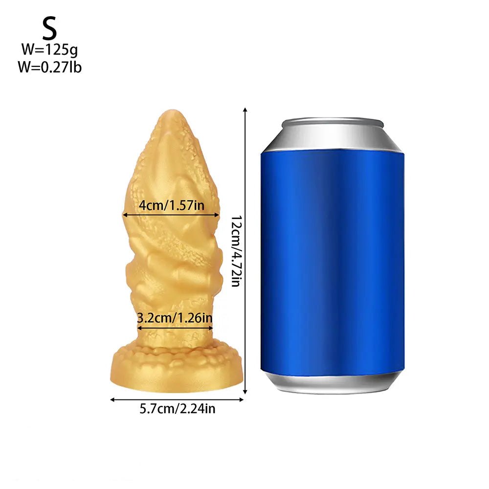 Gold ridged cone anal plug, photo 18