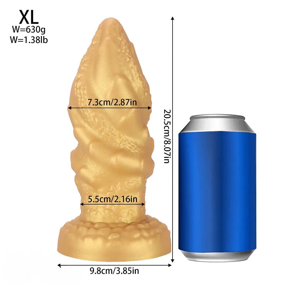 Gold ridged cone anal plug, photo 19