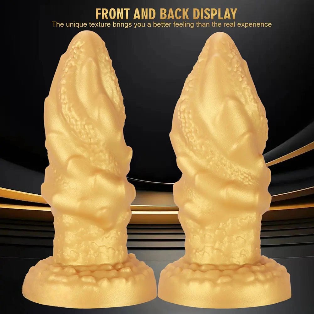 Gold ridged cone anal plug, photo 5