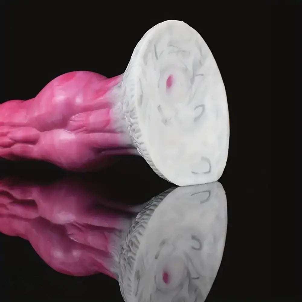 Colorful ridged dog knot silicone dildo, photo 5