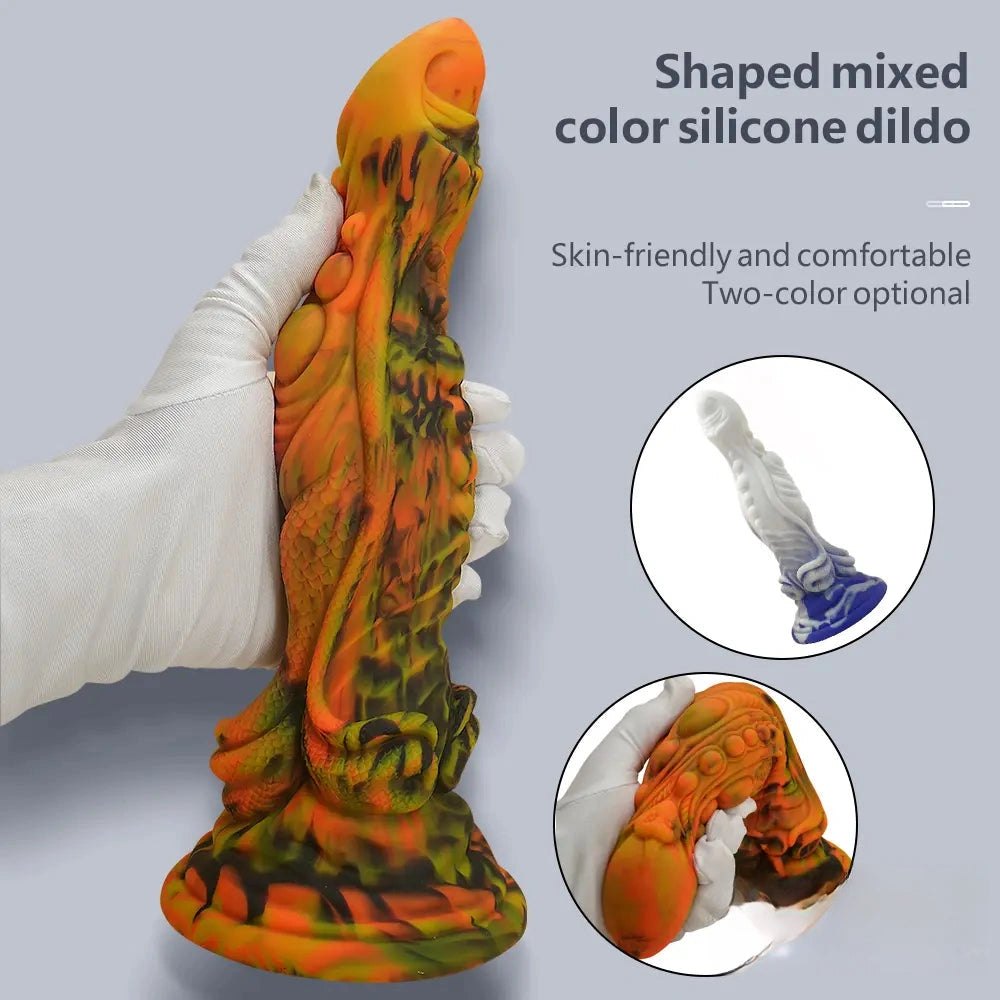 Textured fantasy dragon dildo, photo 12