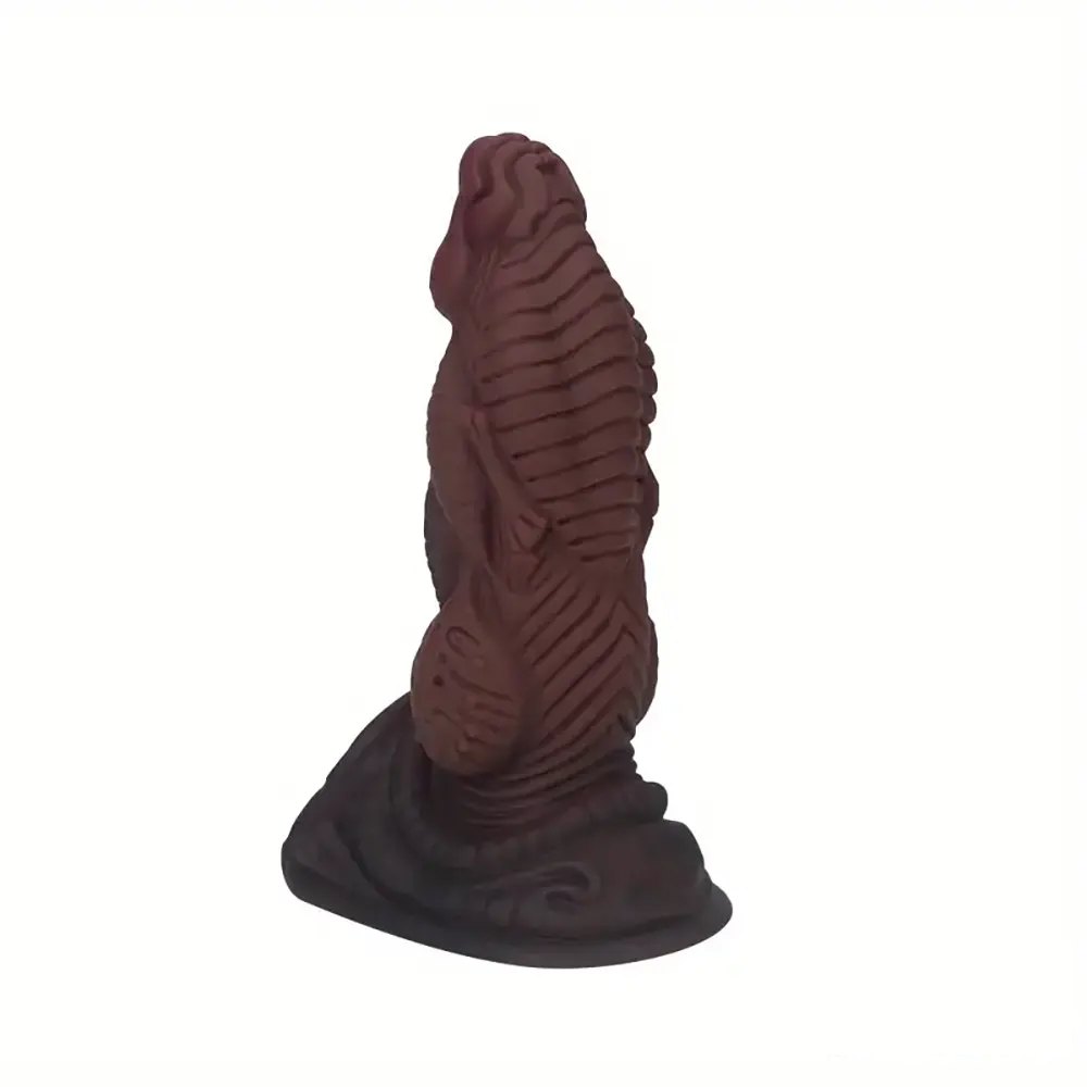 Ebony ridged fantasy knot dildo, photo 1