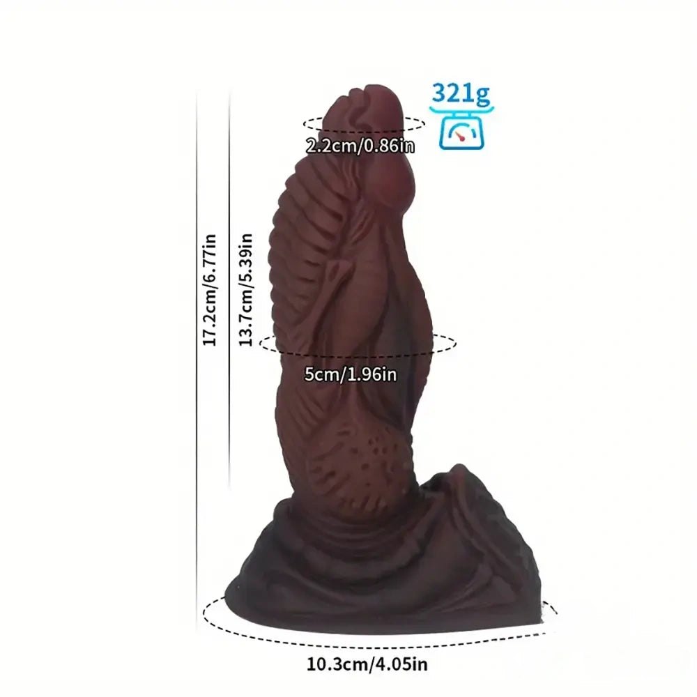 Ebony ridged fantasy knot dildo, photo 10