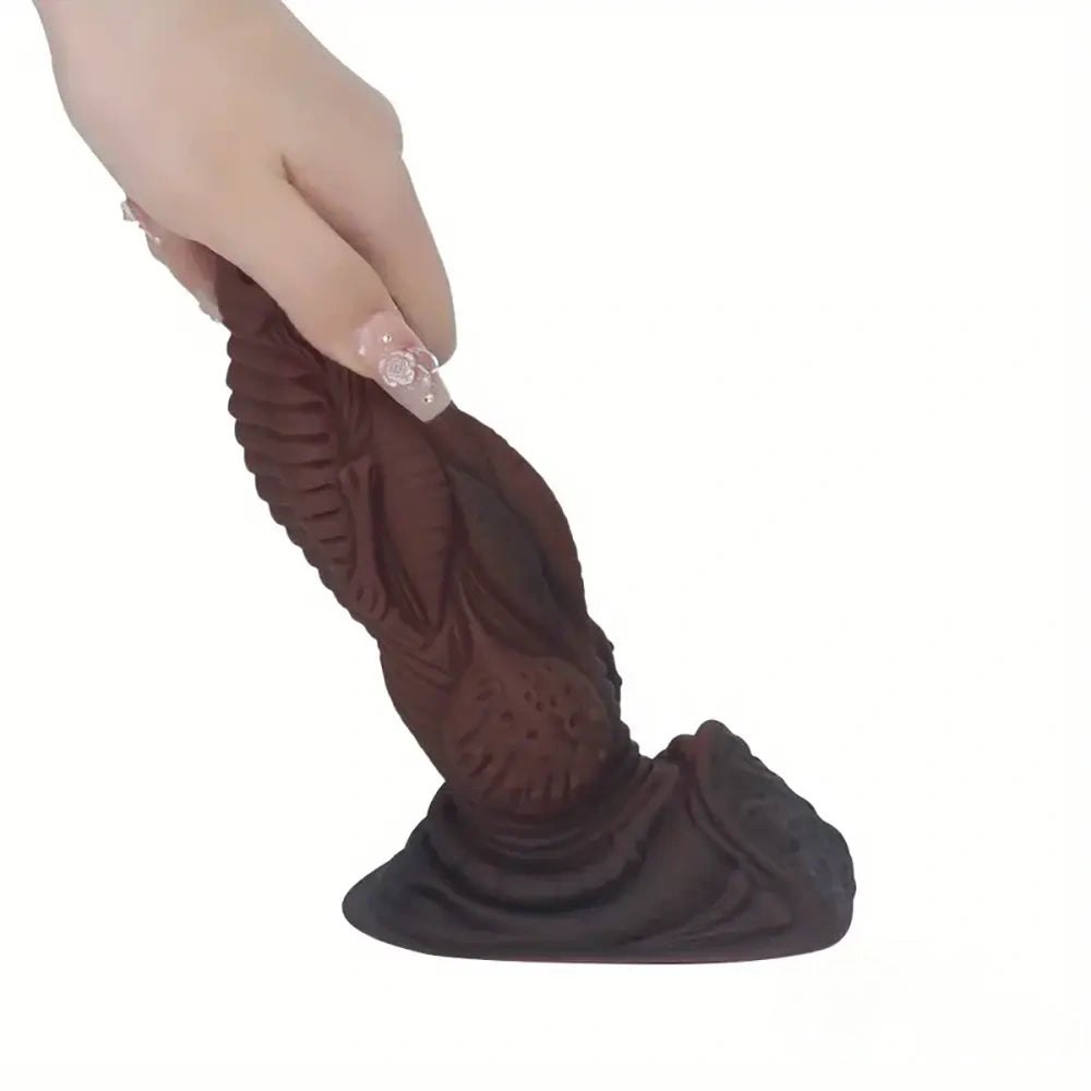 Ebony ridged fantasy knot dildo, photo 7