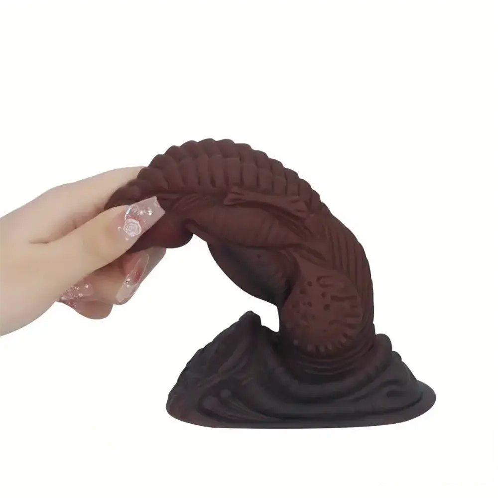 Ebony ridged fantasy knot dildo, photo 8