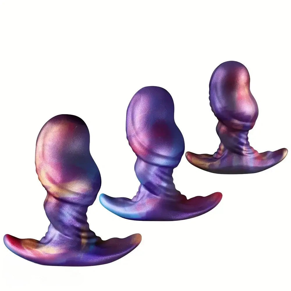 Mixed color ridged fantasy anal plug, photo 1