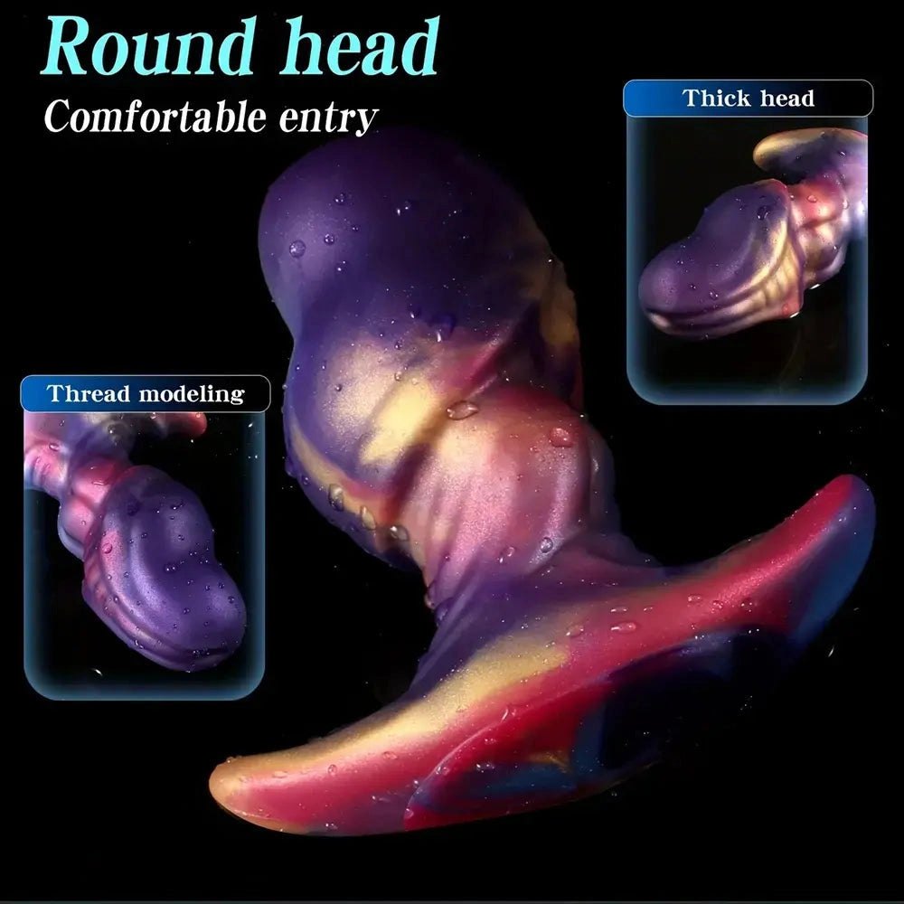 Mixed color ridged fantasy anal plug, photo 5