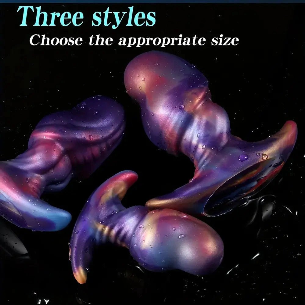 Mixed color ridged fantasy anal plug, photo 6