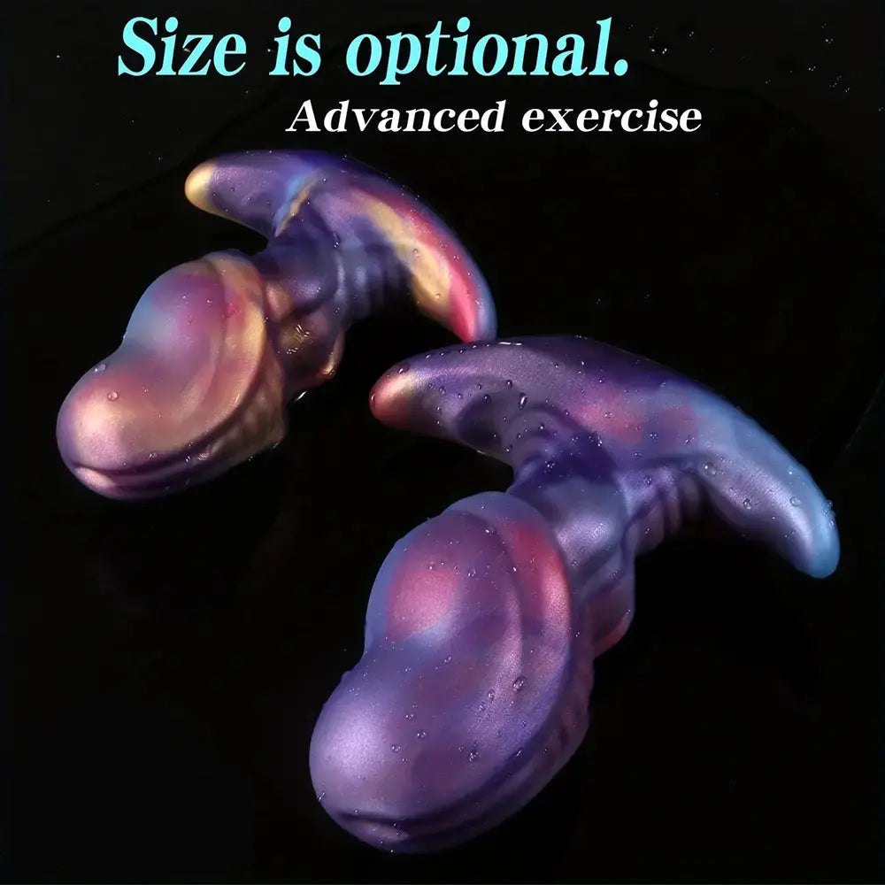 Mixed color ridged fantasy anal plug, photo 9