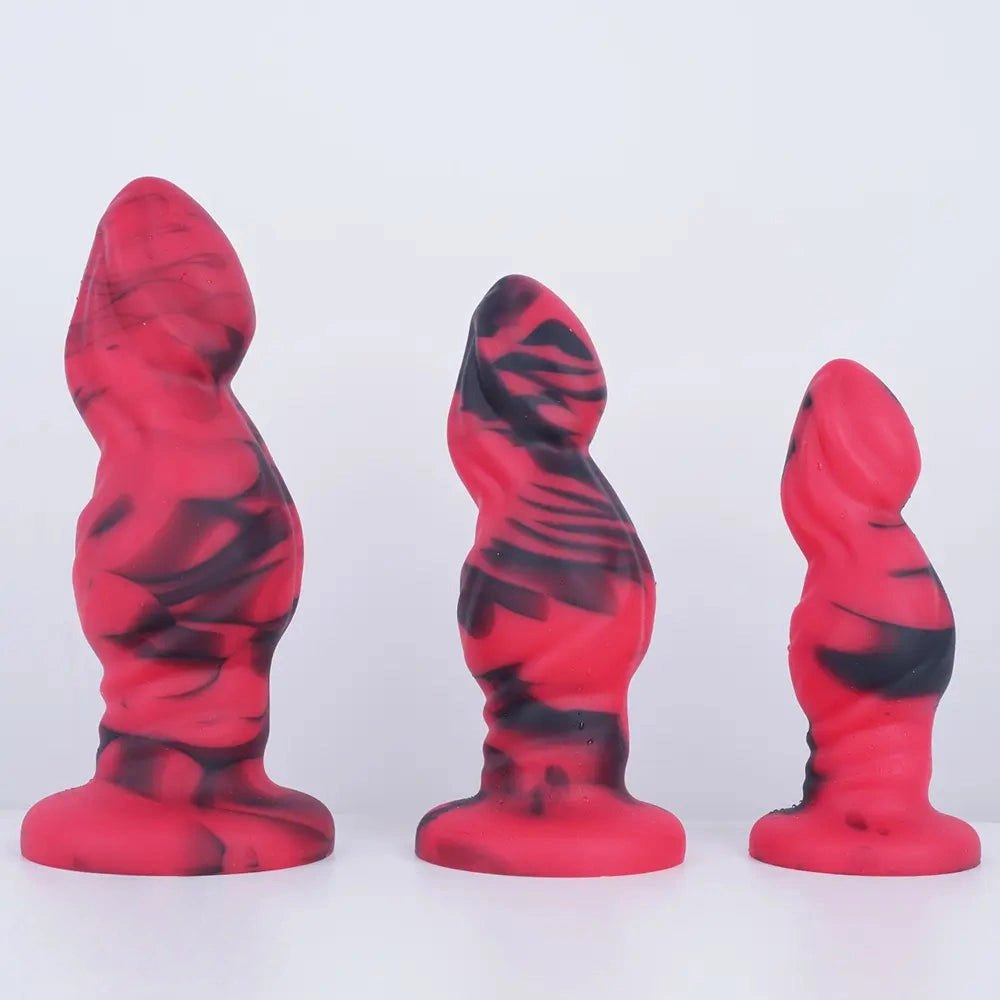 Mixed color ridged fantasy dildo, photo 1