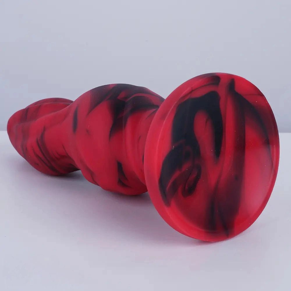 Mixed color ridged fantasy dildo, photo 11