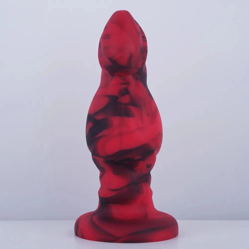 Mixed color ridged fantasy dildo, photo 14