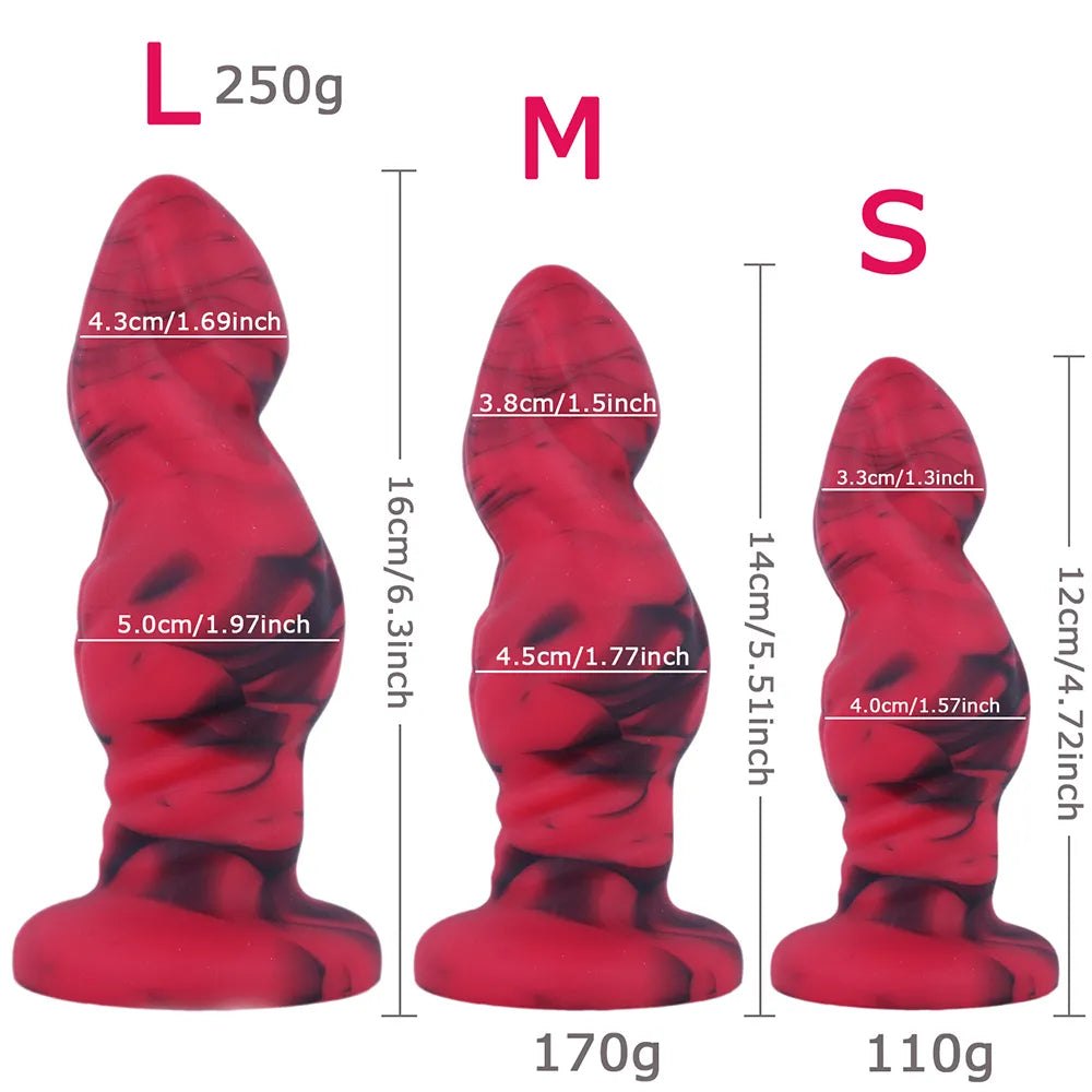 Mixed color ridged fantasy dildo, photo 15