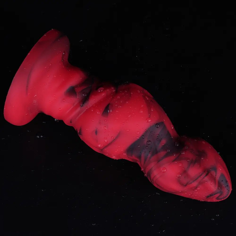 Mixed color ridged fantasy dildo, photo 3