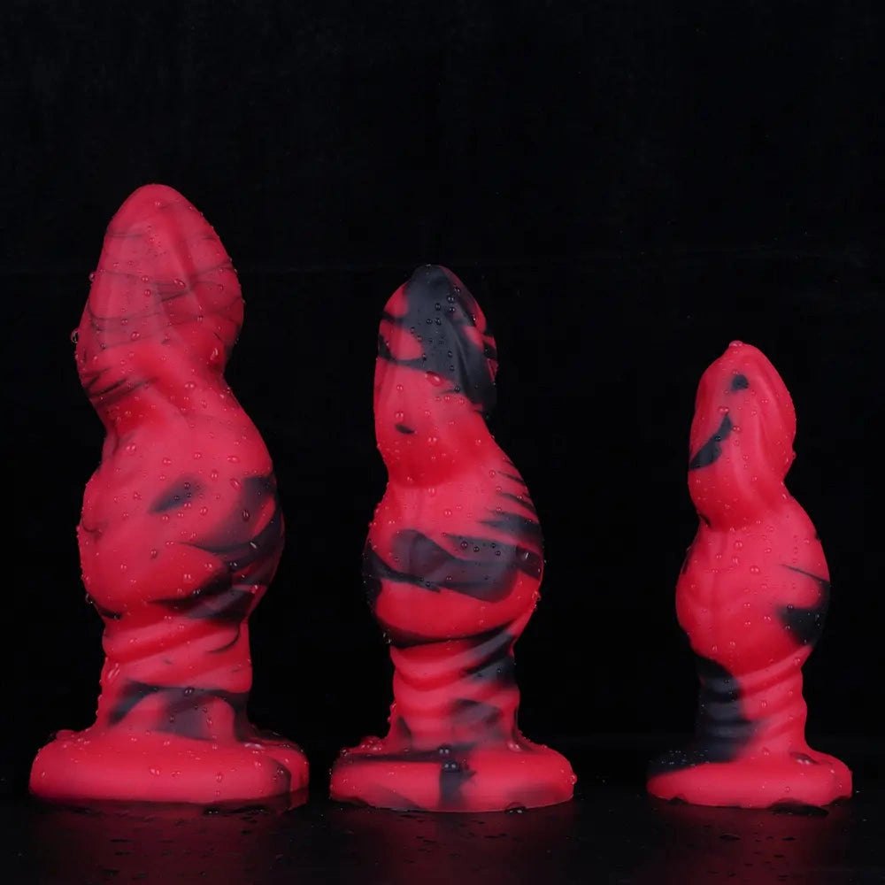 Mixed color ridged fantasy dildo, photo 4