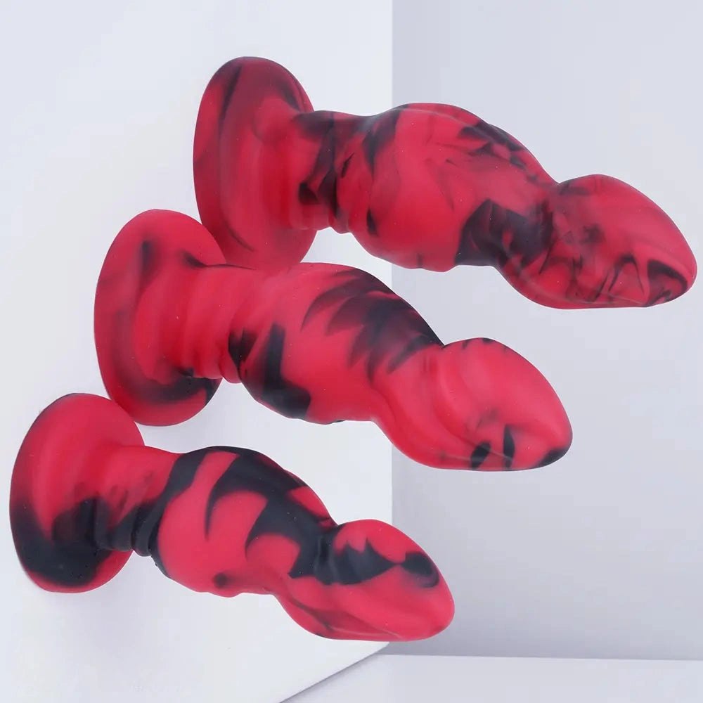 Mixed color ridged fantasy dildo, photo 5