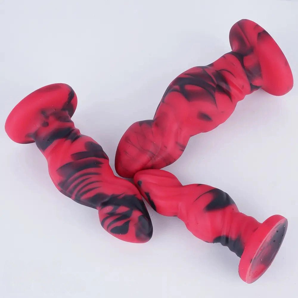 Mixed color ridged fantasy dildo, photo 7