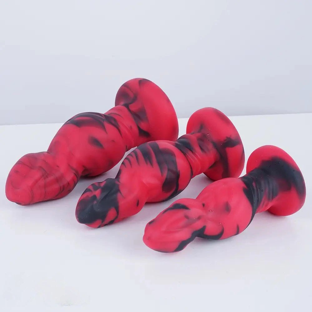Mixed color ridged fantasy dildo, photo 8