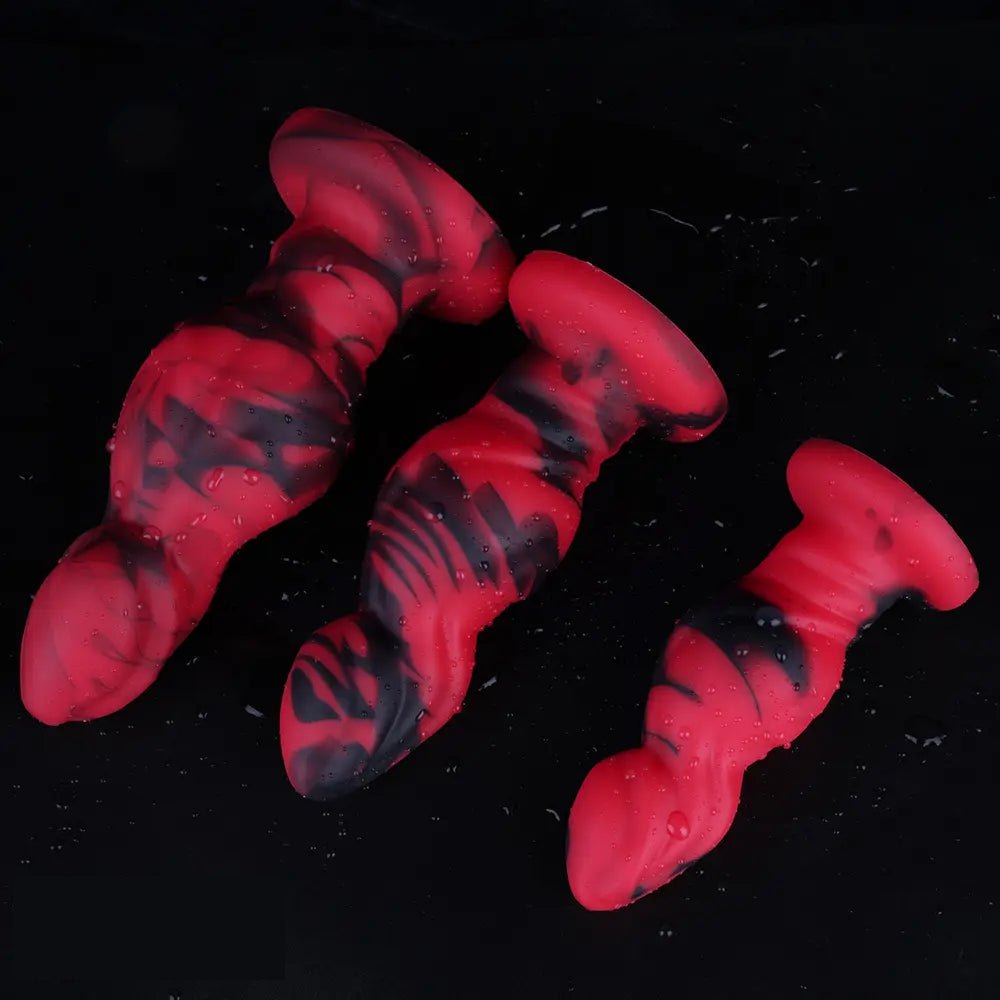 Mixed color ridged fantasy dildo, photo 9