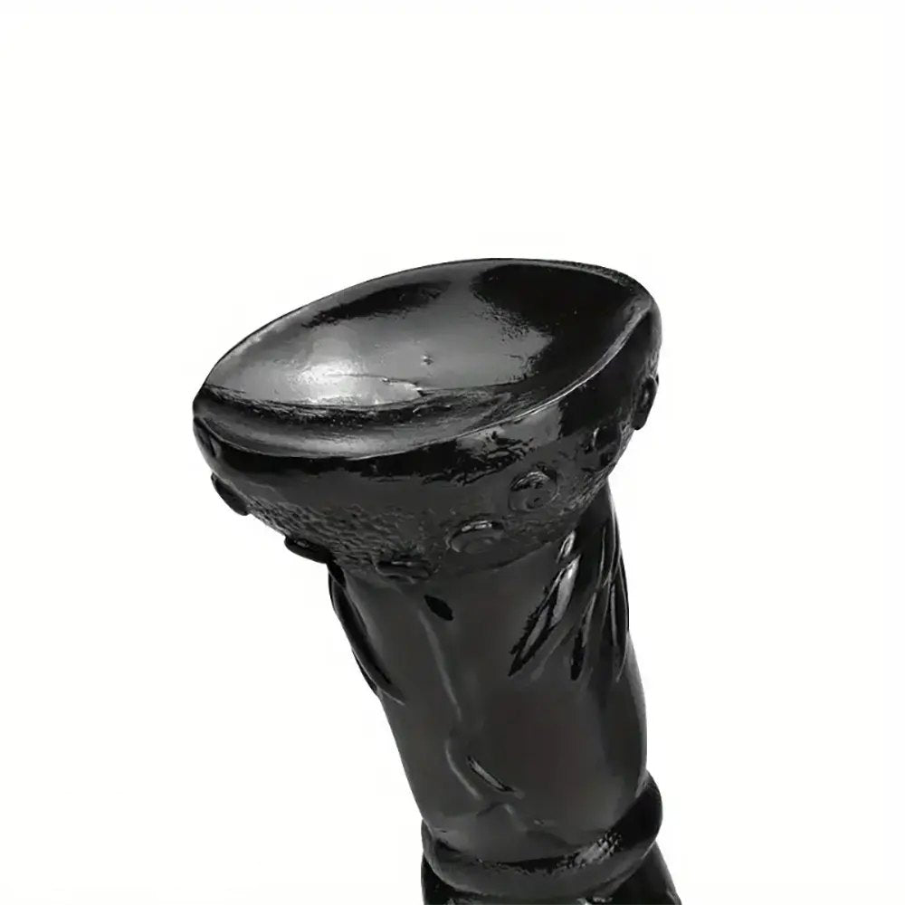 Black textured fantasy dildo with nodules, photo 6