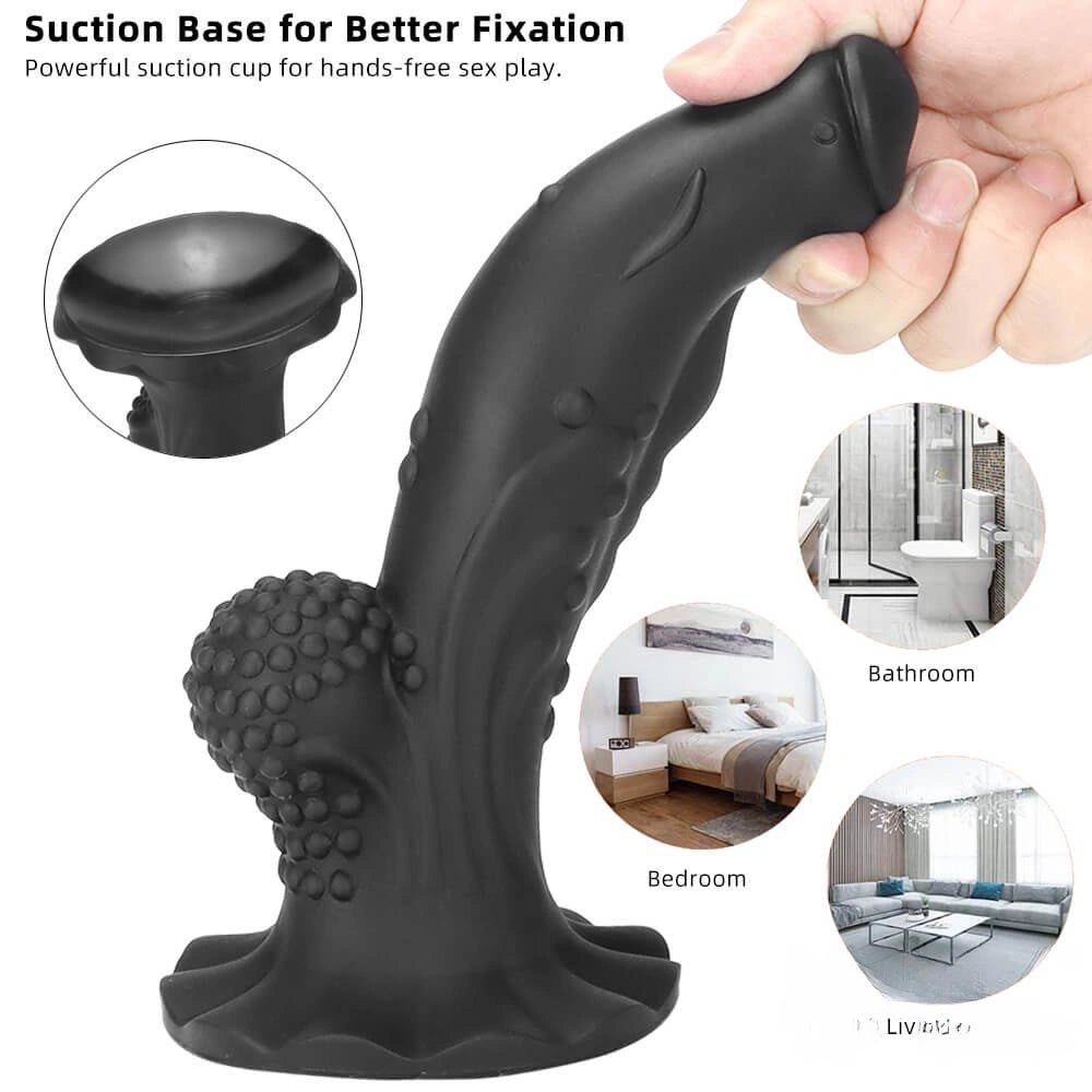 Ridged dragon-style silicone fantasy dildo, photo 14