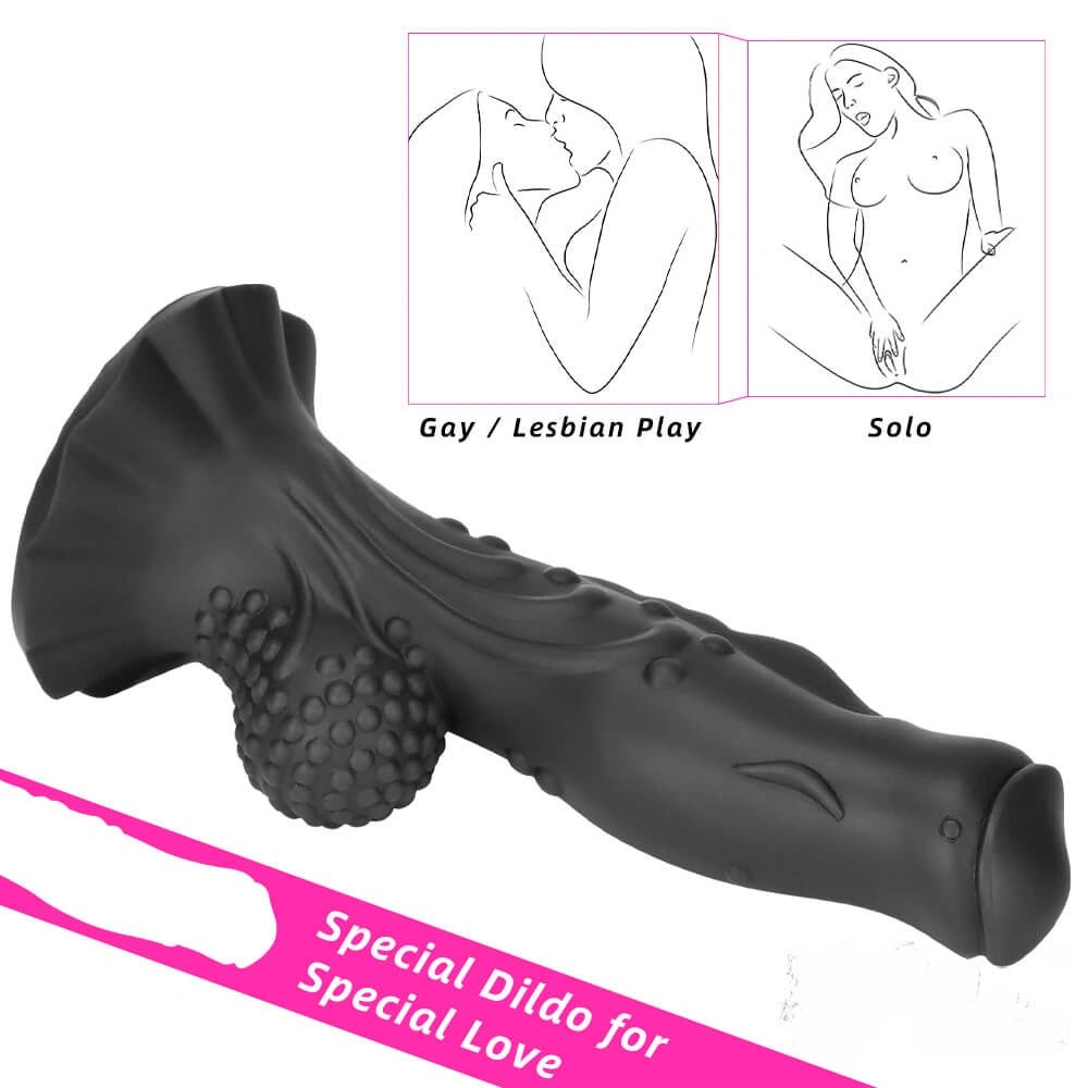 Ridged dragon-style silicone fantasy dildo, photo 15