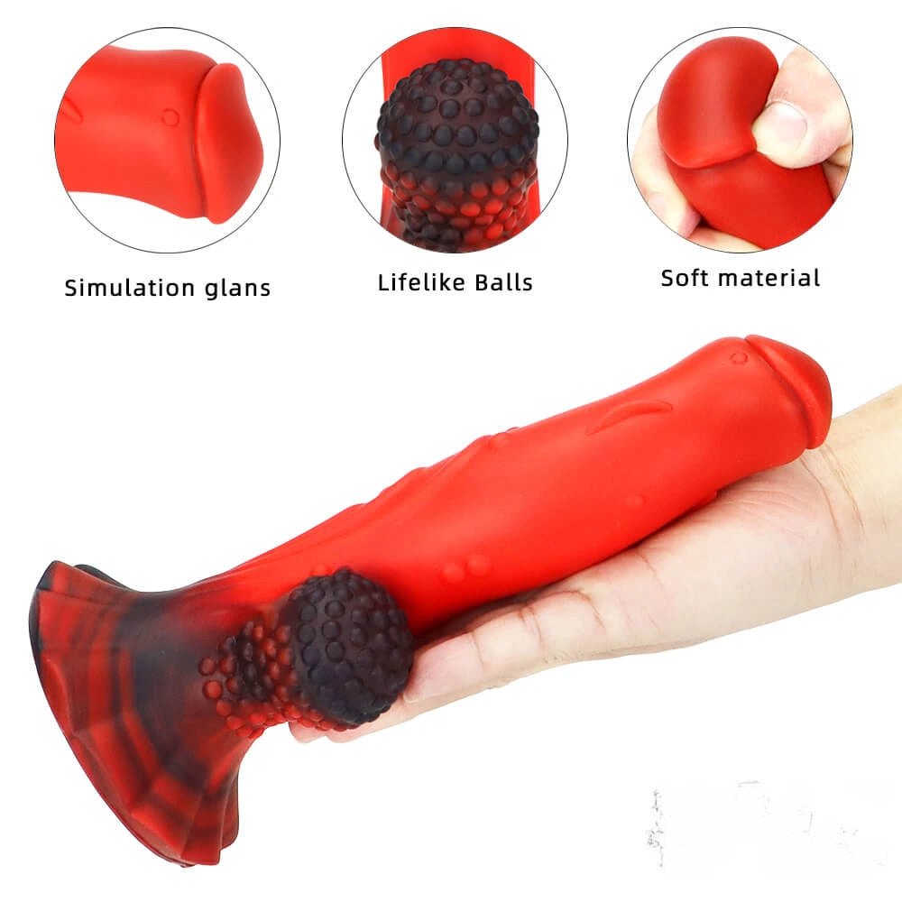 Ridged dragon-style silicone fantasy dildo, photo 2