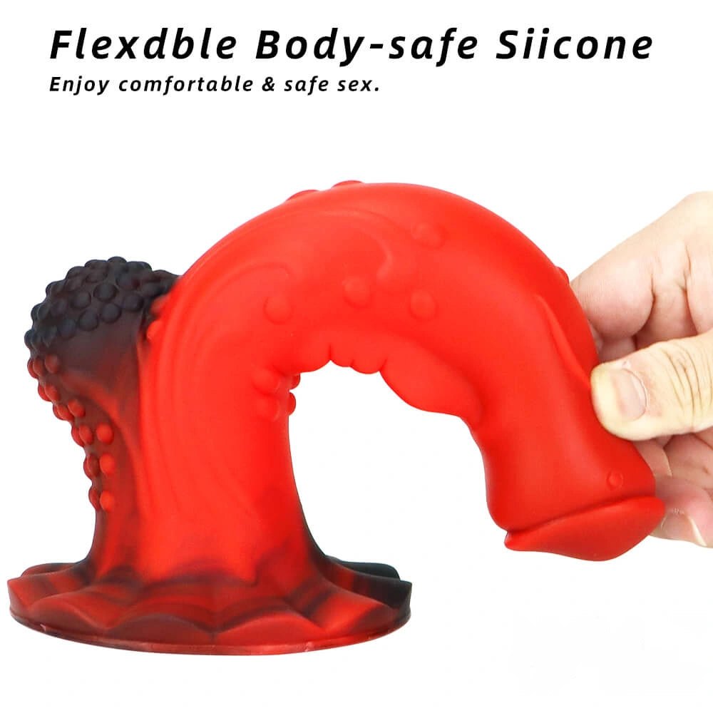 Ridged dragon-style silicone fantasy dildo, photo 3