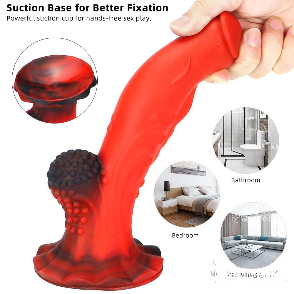 Ridged dragon-style silicone fantasy dildo, photo 4