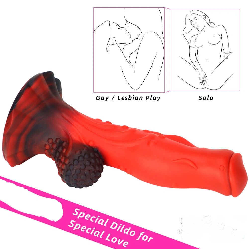 Ridged dragon-style silicone fantasy dildo, photo 5