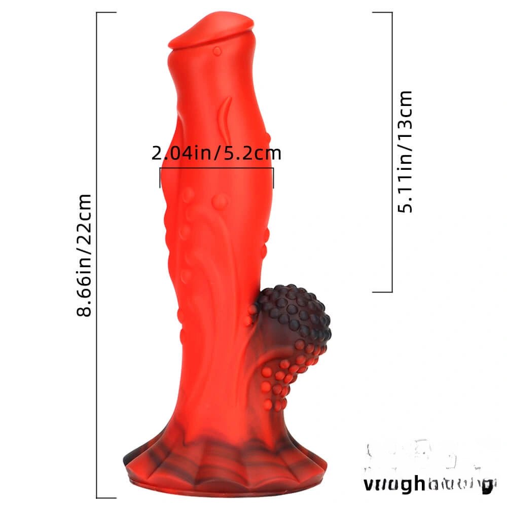 Ridged dragon-style silicone fantasy dildo, photo 7