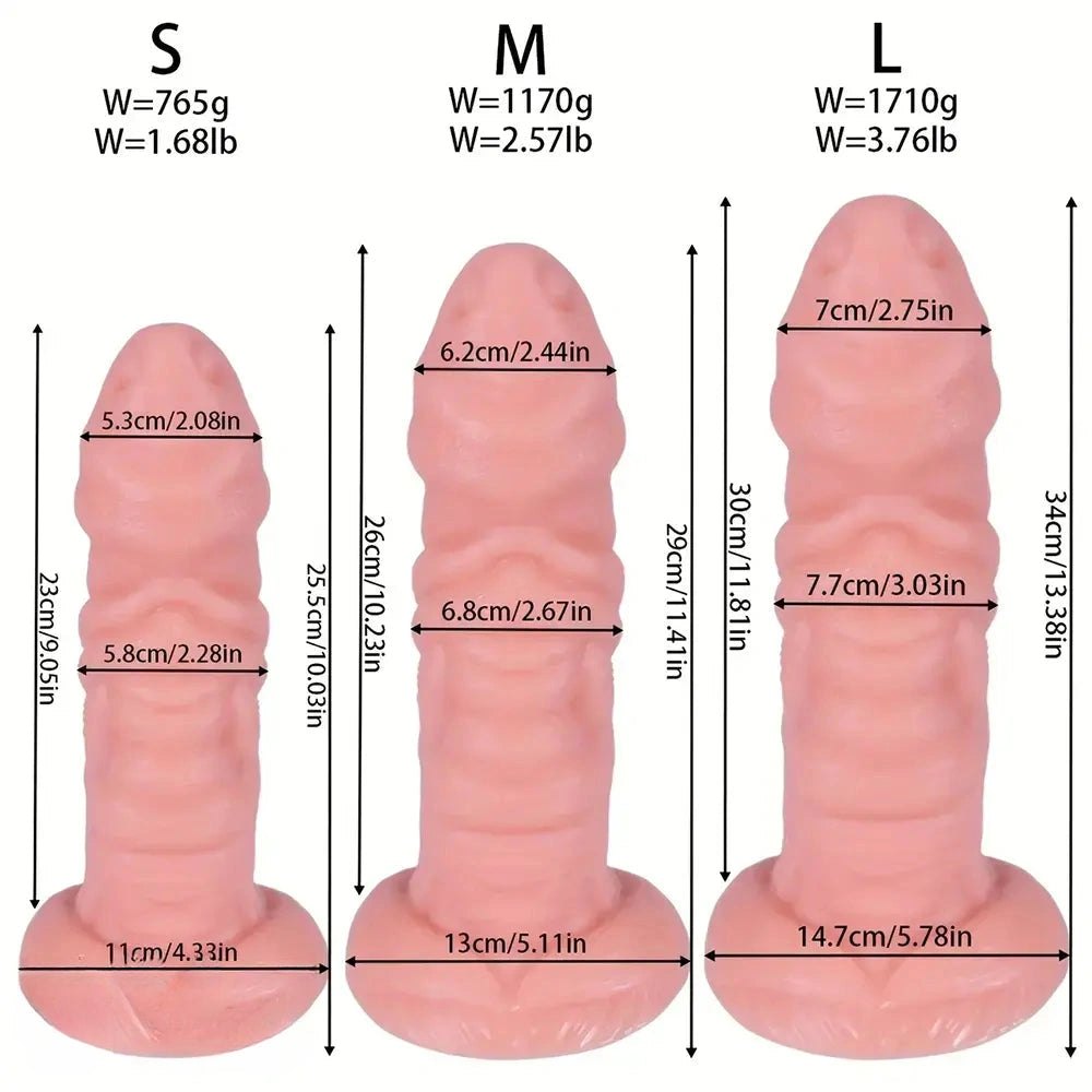 Ridged fantasy PVC dildo with suction cup base, photo 10