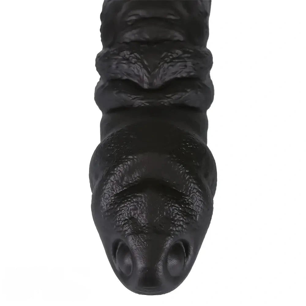 Ridged fantasy PVC dildo with suction cup base, photo 11
