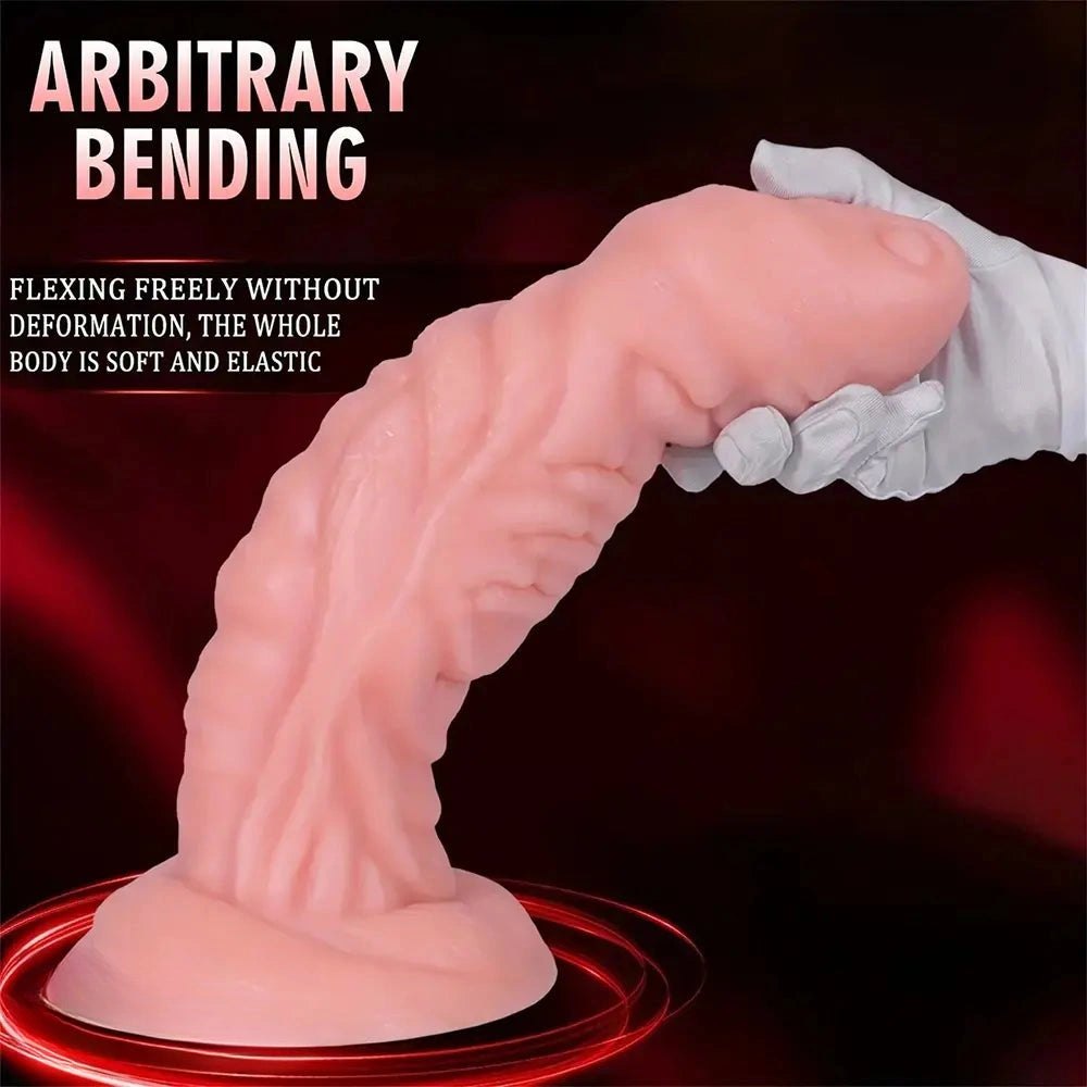 Ridged fantasy PVC dildo with suction cup base, photo 12