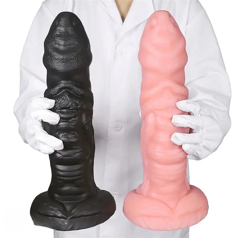 Ridged fantasy PVC dildo with suction cup base, photo 13