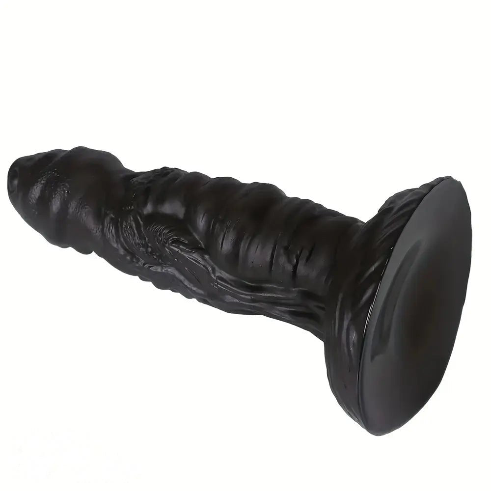 Ridged fantasy PVC dildo with suction cup base, photo 2