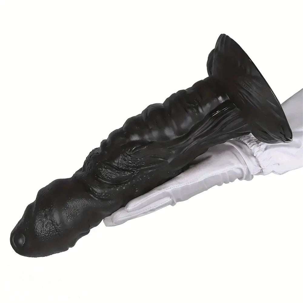 Ridged fantasy PVC dildo with suction cup base, photo 3