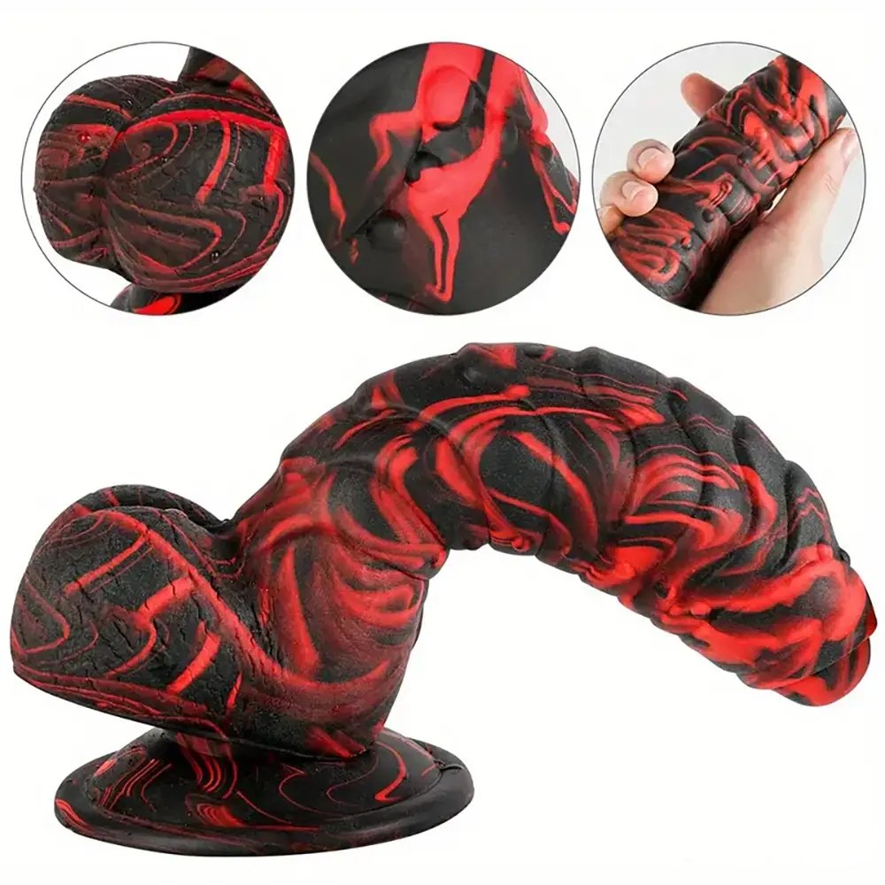 Ridged textured silicone dildo, photo 3